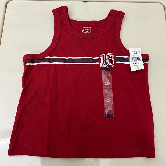 The Children's Place Other - The Children’s Place Baby 12 months Sleeveless T-Shirt Red/White/Gray NWT